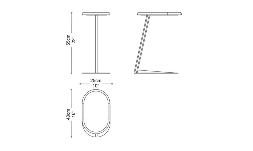 Image of the main dimensions of the product